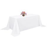 1 x RAW Customer Returns 1 Pack White Polyester Tablecloth for 8ft Rectangle Tables, 90x156 inch Polyester Fabric Table Cover Wrinkle Free Washable for Wedding Birthday Party Banquet Decoration - RRP €18.99