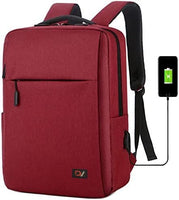 1 x Brand New DA.VI. 2023 USB PC backpack 15.6 tablet laptop Ipad work travel office. 20 L backpack. Many pockets. Resistant Waterproof, includes USB cable for Powerbank. Unisex, Ultralight red  - RRP €27.64