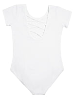 1 x RAW Customer Returns tanzdunsje ballet suit girls ballet leotard children, ballet body dance body gymnastics suit leotard for children women size 100-170 140, white  - RRP €14.99