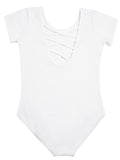 1 x RAW Customer Returns tanzdunsje ballet suit girls ballet leotard children, ballet body dance body gymnastics suit leotard for children women size 100-170 140, white  - RRP €14.99