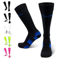 7 x Brand New CFA V1 High Quality Compression Socks for Men and Women, Ankle Protection and Metatarsal Support, Flat Toe Seams, for Running, Sports, Flight 2 Pairs Small, Super Black Blue  - RRP €179.48