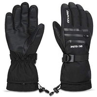 1 x RAW Customer Returns Yobenki Winter Warm Ski Gloves 3M Thinsulate Winter Cycling Gloves Men Windproof Leather Non-Slip Zipper Pocket Touch Screen Skiing Outdoor 34 C30 F - RRP €30.0