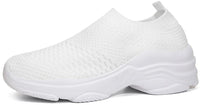 1 x Brand New ZUSERIS Women s Trainers Sneakers Slip on Slimming Running Shoes Outdoor Tennis Running Fitness Sports Shoes White 42 - RRP €58.8