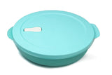 1 x RAW Customer Returns Tupperware microwave CrystalWave 1.9 L with divider light turquoise white Micro Wave Pop - RRP €27.73