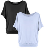 1 x RAW Customer Returns Van Der Rich - 2 pieces T-shirt tops short sleeve blouse - women NDenim, XL  - RRP €31.9