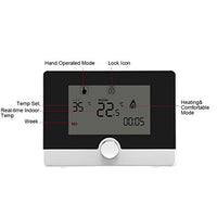 1 x RAW Customer Returns Programmable Thermostat Digital 7 Day Intelligent Temperature Controller with Blue Light Large Display for Wall Boiler Heating System Black  - RRP €20.4