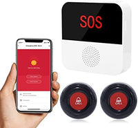 1 x RAW Customer Returns ChunHee Seniors Emergency Call Tuya WiFi Smart Emergency Bell Alert System for Elderly Patients Disabled, Children 1 SOS Emergency Button 1 Receiver 2 Button 1 Receiver Plug-in  - RRP €54.04