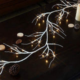 1 x RAW Customer Returns DELICHTER Pure White Rotang Light Branch with 48 Bright Warm White LEDs, Power Operated, Fairy Lights Decor for Bedroom Indoor Outdoor Christmas Illuminated Wall Christmas Decoration Window Decoration Table - RRP €20.16