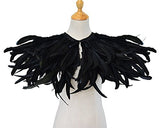 1 x RAW Customer Returns keland Women s Gothic Feather Scarf Stole Shrug Cape Shoulder Wrap Halloween Cosplay Costume Black 2  - RRP €31.99