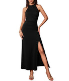 1 x RAW Customer Returns GRACE KARIN Women s Black Dresses with Slit Sexy Evening Dress Long Party Bodycon Maxi Dress 2XL - RRP €43.98