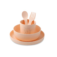 1 x Brand New BIOZOYG children s tableware set 5 pcs bioplastic I breakfast set dishwasher safe I plate-bowl-cup-spoon-fork I gift ideas for children I funny children s tableware with animal motif tiger - RRP €22.08