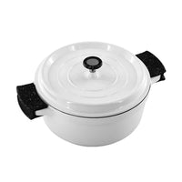 1 x RAW Customer Returns Rossetto Round, white casserole dish made of cast aluminium, stone-look coating, suitable for all types of cookers, 28 - RRP €20.4