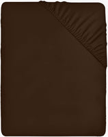 1 x RAW Customer Returns Utopia Bedding - Fitted Sheet 200x200cm - Brown - Brushed Polyester Microfiber Fitted Sheet - 35cm Deep Pocket - RRP €12.99