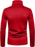 1 x RAW Customer Returns Maavoki Men s Long-Sleeved Shirts Turtleneck Regular Fit Turtleneck Pullover Basic Stretchy Casual Tops Sweatshirt Red XL - RRP €28.99