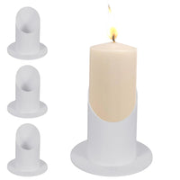 1 x RAW Customer Returns Mineup candle holder communion candle, 4 pieces communion decoration, 4 cm metal candle holder, candle holder for stick candle communion candle baptism candle white  - RRP €15.12