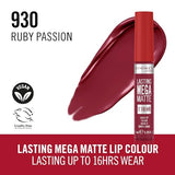 2 x Brand New Rimmel London Liquid Lipstick, Lasting Mega Matte, Long Lasting Liquid Lipstick for Soft Lips with Matte Finish, Vegan Formula with Squalene and Coconut Oil - 930 Ruby Passion, 7.4 ml - RRP €12.44