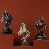 1 x RAW Customer Returns Hosoncovy Horse Head Figurine Statue Home Decoration Resin Sculpture Home Figurine Gift Present Ornament for Living Room Desktop Office Study Room Bedroom Coffee Shop Bar Gold  - RRP €23.11