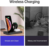 1 x RAW Customer Returns Moshou Wireless Charger, 4 in 1 Induction Charger Qi Charger i-Watch Compatible with Watch 6 5, Phone XS max 11 Pro 12, Huawei P30, i-Pods Pro Nior  - RRP €21.6