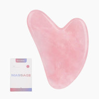 2 x RAW Customer Returns Bounabay Rose Quartz Gua Sha Massage Tool, 100 Natural Jade Stone Facial Care Tool, Facial Gua Sha Pink Crystal Heart Shape, Trigger Point Treatment - RRP €14.08