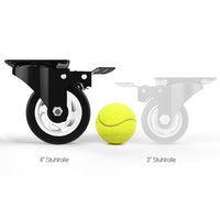 1 x RAW Customer Returns HomeGoGo Swivel Casters, Set of 4, Transport Casters with Safety Lock, 100mm Wheels for Furniture, Silent Heavy Duty Wheels with Polyurethane Rubber Coating, 360 Degree Rotatable, 600kg Total Load - RRP €38.9