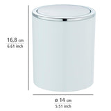 1 x RAW Customer Returns WENKO cosmetic bin Inca, 2 litre capacity, waste bin for the guest toilet, bathroom waste bin with swing lid, small waste bin made of plastic, BPA-free, 14 x 16.8 cm, white - RRP €16.27