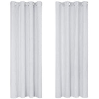 1 x RAW Customer Returns Deconovo Indoor Curtains with Rings, Modern Thermal Insulated Living Room Blackout Curtains, Pearl Grey, 140x240 CM Width x Height , 2 Panels - RRP €38.16