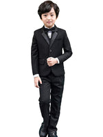 1 x RAW Customer Returns LOLANTA 5-piece boys tuxedo black boys suit, page boy suits boys wedding suits, 140-146 label size 140  - RRP €54.16