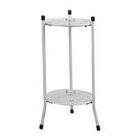 1 x RAW Customer Returns Nagoyuki Elegant Metal Potted Plant Stand Two Layers Modern Potted Plant Stand Indoor Outdoor Tall Plant Stand A - RRP €22.44