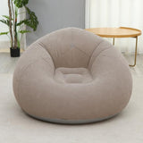 1 x RAW Customer Returns LONEEDY Inflatable Chair Sofa, Inflatable Seat Gaming Lounger, Indoor Outdoor Camping Garden Stylish Soft Plush Fabric for Adults Kids Single Spherical Khaki  - RRP €26.54