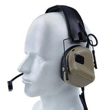 1 x RAW Customer Returns ATAIRSOFT Tactical Headphones Military Standard Shooting Earmuffs Use with PTT Walkie Talkie Radio Airsoft Tactical Headset TAN - RRP €39.98