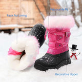 1 x RAW Customer Returns DREAM PAIRS Boys Girls Snow Boots Waterproof Winter Boots with Warm Faux Fur Lining FUCHSIA-E 29 EUR KSNOW-E - RRP €30.01