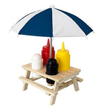 3 x Brand New MIK funshopping Dining Table Set with Mustard and Ketchup Holder, Salt and Pepper Shakers, Barbecue Accessories for Barbecue Picnic Table with Parasol  - RRP €57.6