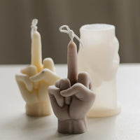 1 x RAW Customer Returns Middle Finger Candle Mold, 3D Hand-Molded Silicone Resin Mold For Scented Candle Soap Wax Cake Mold,L - RRP €28.9