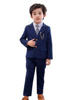 1 x RAW Customer Returns LOLANTA 2-piece boys formal suit set, children s blazer trousers outfit, casual wear or wedding dress, blue, 130 - RRP €42.08