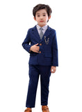 1 x RAW Customer Returns LOLANTA 2-piece boys formal suit set, children s blazer trousers outfit, casual wear or wedding dress, blue, 130 - RRP €42.08