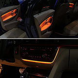 1 x RAW Customer Returns panthem 2 Colors LED Ambient Light, AC Radio Panel Decorative Light Atmosphere Light for Interior Dashboard Center Console Compatible with BMW F30 F31 F34 F82 M3 M4, Orange Ice Blue Black  - RRP €58.99