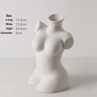 1 x RAW Customer Returns Female Body Vase with Female Shape for Decoration Face Vase for Flowers Ceramic Vase White Pampas Vase Grassland Decoration Living Room Decoration Accessories - RRP €60.41