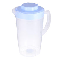 1 x Brand New BESTonZON Plastic Jug With Lid Clear Plastic Jug Water Carafe Iced T Jug Large Capacity for Water T Dairy Flat Juice Lemonade 2L Blue  - RRP €14.11