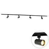 1 x RAW Customer Returns QAZQA - Modern Modern track system complete set I Spotlight I Ceiling spot I Ceiling spotlight I Spotlight black 4-flame Spot bar-flame 1-phase - Yade I Living room I Bedroom - Aluminium L n - RRP €50.36