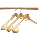 1 x RAW Customer Returns Hagspiel wooden coat hangers, wooden shoulder hangers, natural varnished 5 pcs. wood  - RRP €30.16