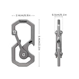 1 x RAW Customer Returns Tibitdeer Titanium Carabiner Keychain Bottle Opener Multipurpose Carabiner Clip Camping Hiking Carabiner Hook - RRP €16.13