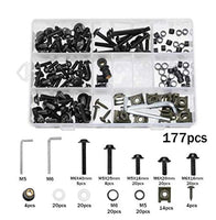 1 x RAW Customer Returns Alamor 177 Pieces Motorcycle Fairing Bolts Kit Nuts Screws Clips For Honda Yamaha Kawasaki Suzuki - Black - RRP €22.61