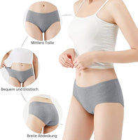 2 x Brand New FALARY Sports Underpants Women s Underwear Briefs Women Panties Cotton Soft Knickers Medium Waist Panties Hipster 6 Pack Dark Grey XL - RRP €55.2