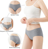 2 x Brand New FALARY Sports Underpants Women s Underwear Briefs Women Panties Cotton Soft Knickers Medium Waist Panties Hipster 6 Pack Dark Grey XL - RRP €55.2