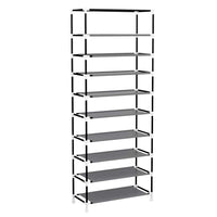 2 x RAW Customer Returns ACCSTORE YAYI Tall Shoe Rack 9-tier shoe rack holds up to 27 pairs of shoes with non-woven fabric cover, gray - RRP €32.26