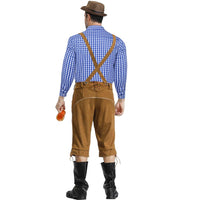 1 x RAW Customer Returns Oktoberfest men s outfit, leather trousers men s traditional costume Bavaria Oktoberfest costume set, with traditional knee breeches and Oktoberfest shirt men s traditional shirt traditional leather trousers with - RRP €51.42