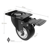 1 x RAW Customer Returns HomeGoGo Swivel Casters, 4 Pack, Transport Casters with Safety Lock, 75mm Wheels for Furniture, Silent Heavy Duty Wheels with Polyurethane Rubber Coating, 360 Degree Rotation, 500kg Total Load - RRP €27.9