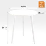 1 x RAW Customer Returns APICIZON side table, coffee table round 42 cm, height 51 cm, sofa table with solid wood legs, Scandinavian style, wooden bedside table for living room, bedroom, white - RRP €32.99