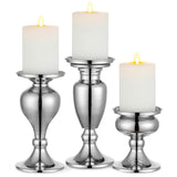 1 x RAW Customer Returns Sziqiqi Set of 3 Candle Holders Black Vintage Candle Holder Lantern Holder Made of Metal Candle Holder for Pillar Candles, Candle Holder Decoration for Wedding Party, Silver - RRP €29.38