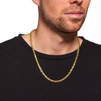 1 x RAW Customer Returns VEXXS chain men 4 6mm, 18K gold plated stainless steel king chain, Byzantine gold chain for men women girls men boys, hip hop jewelry gift, 45-65cm - RRP €52.43